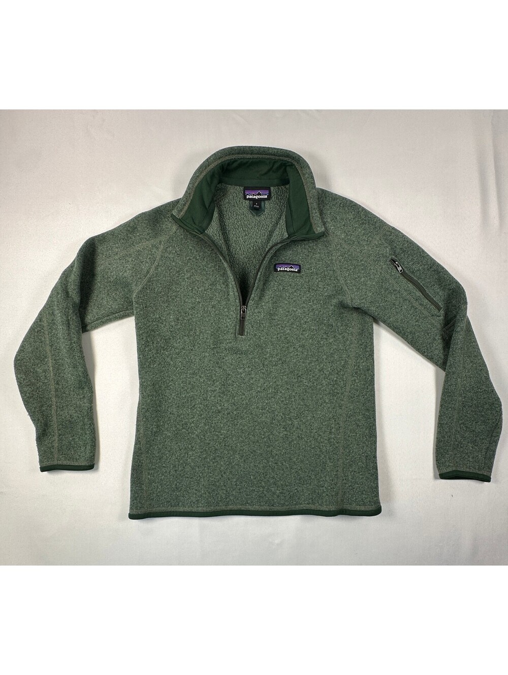 Patagonia Better Sweater 1/4 Zip Fleece Pullover Women's Small Heather Green